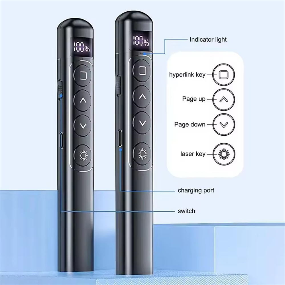 Laser Pointer Presenter - Penna Presentatore con Clicker RF 2.4GHz,