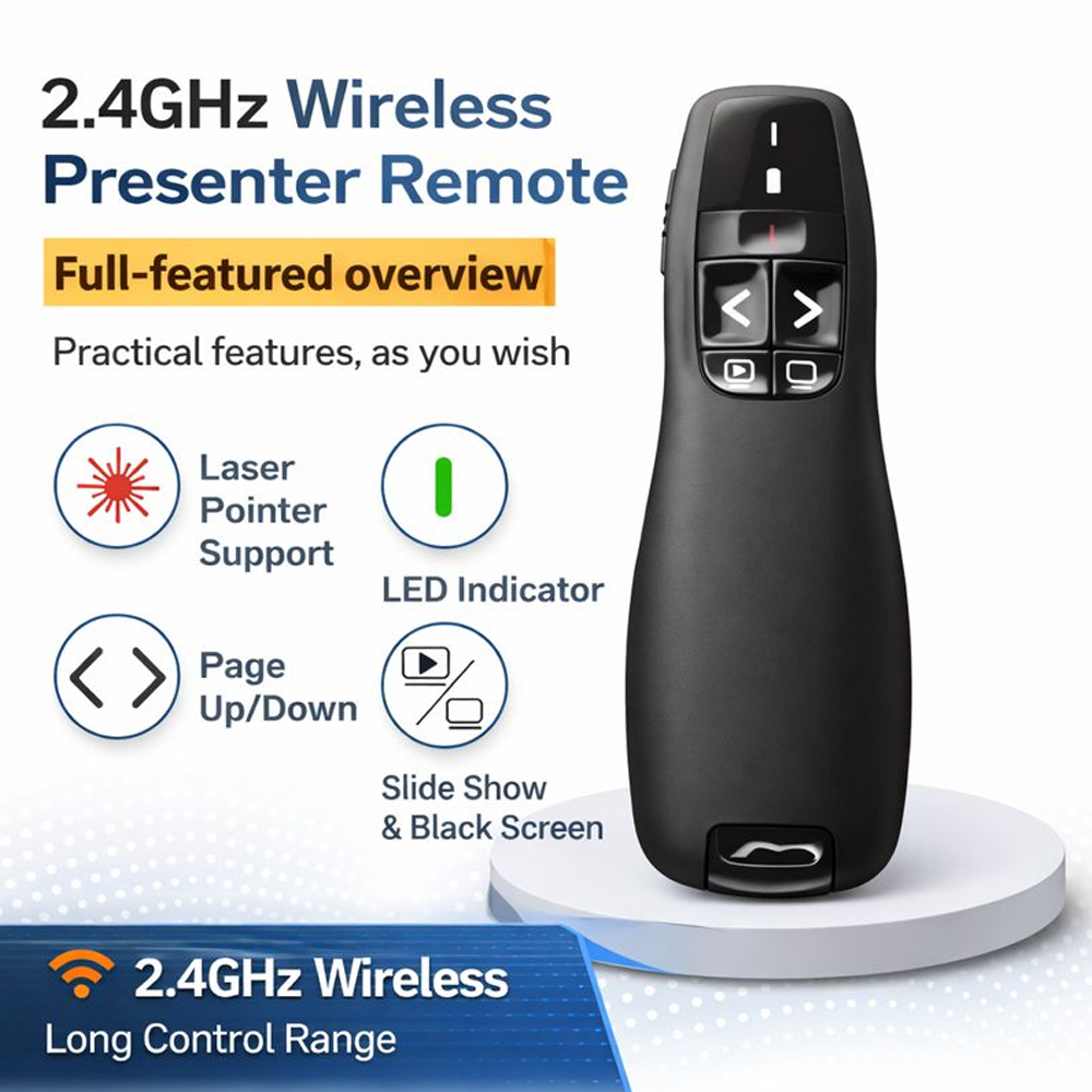 Telecomando wireless R400 2.4G - Laser Pointer Presenter recensione e prezzo